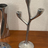 Organic-shaped cast aluminium candlestick