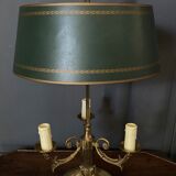 Lamp bouillotte bronze lampshade in sheet style empire mid-twentieth