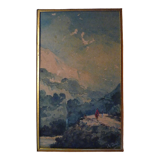 Old gouache from the end of the 19th century, miniature, signed Charles Penol