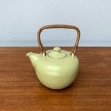 Mid-century ceramic teapot with bamboo handle, 1960s.