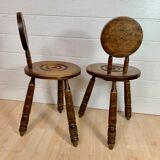 Pair of small Breton style chairs