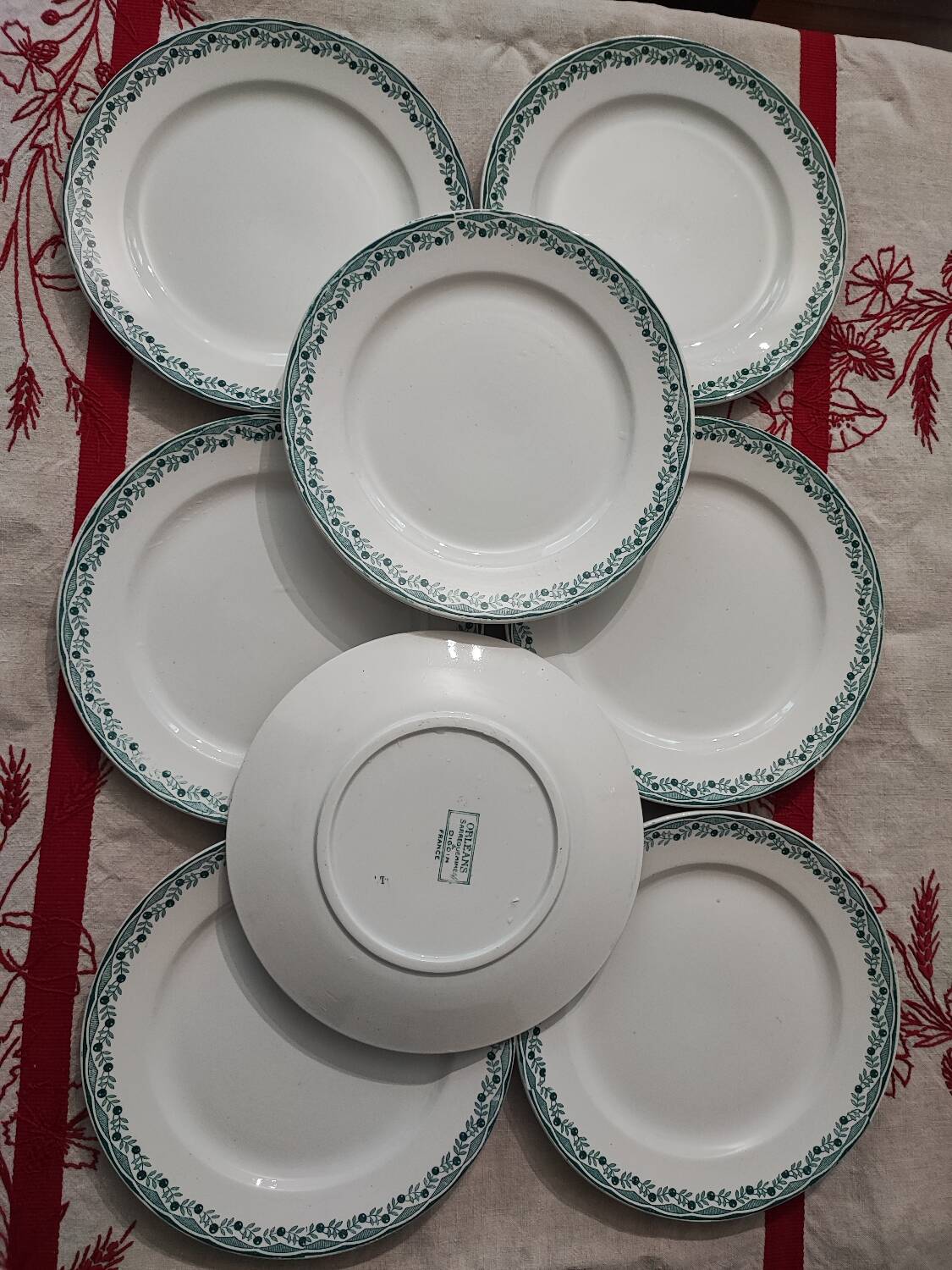 8 antique plates Sarreguemines Orléans