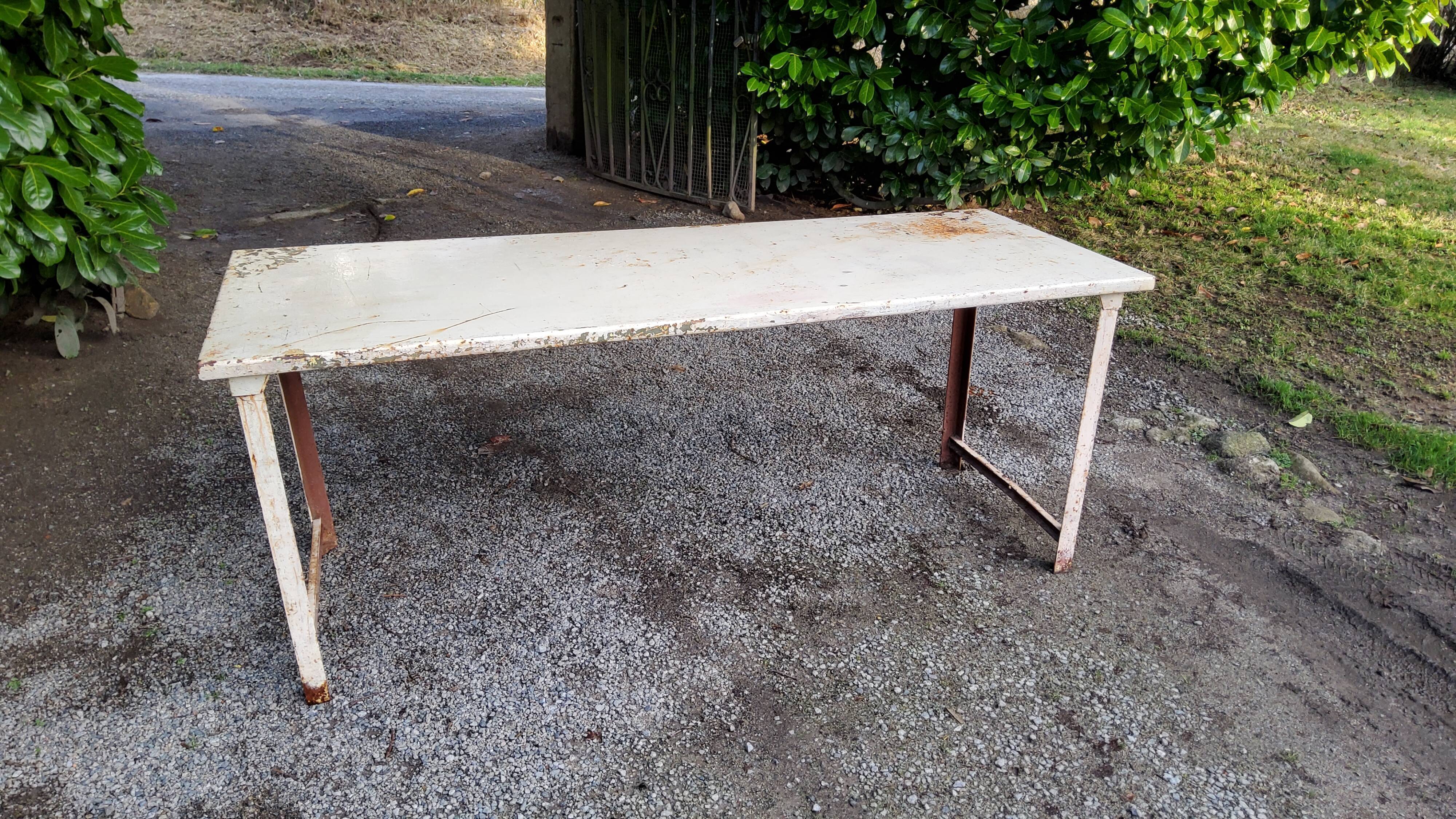 Industrial metal workshop table