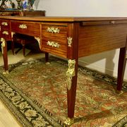 Empire style desk return from egypt double sided in mahogany and gilded bronzes year 1900