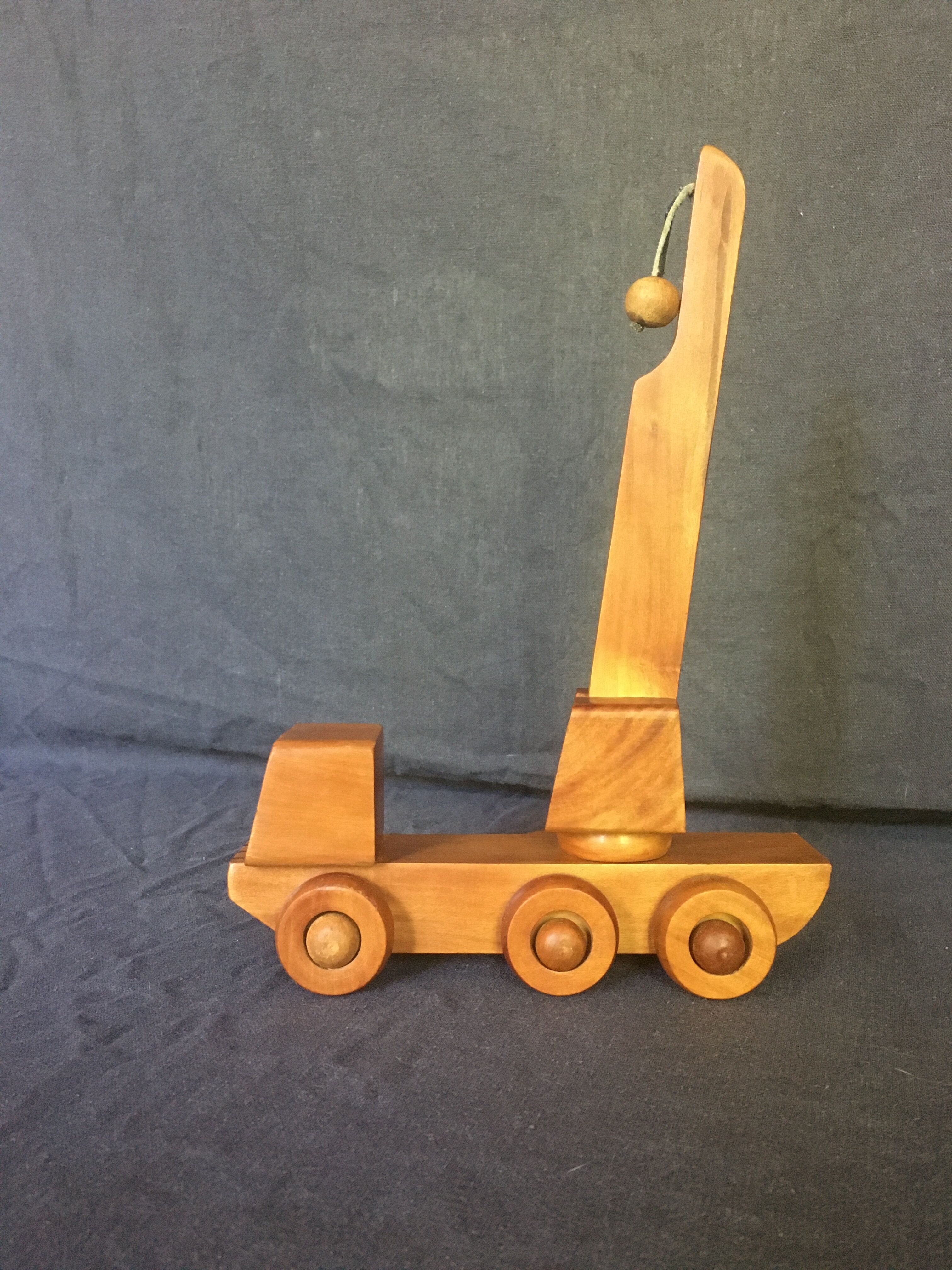 Toy wood truck vintage crane
