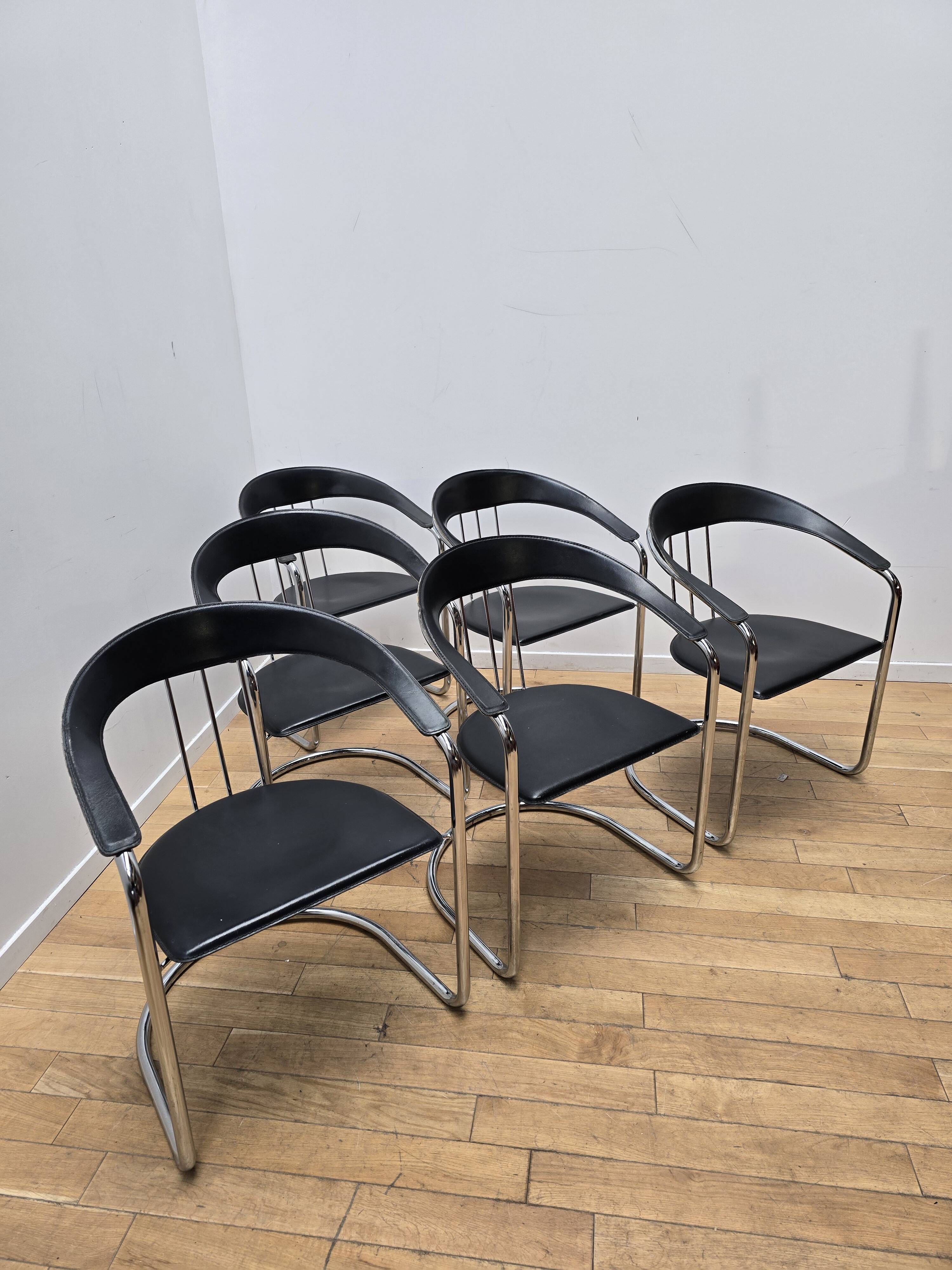 Set of 6 designer chairs from Italy.