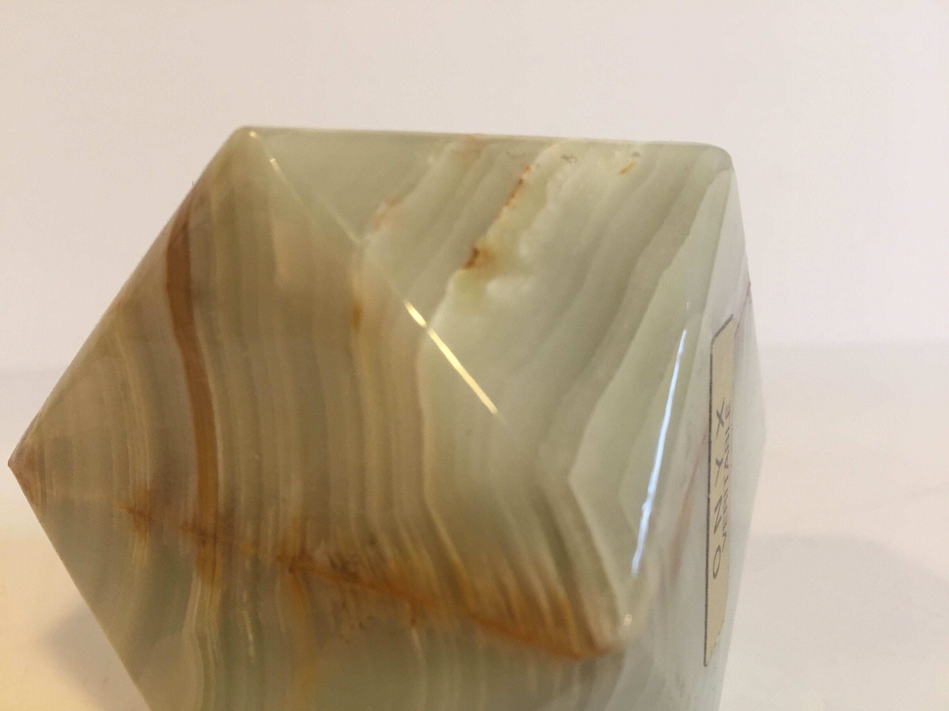 Presse papier en marbre d'onyx vintage