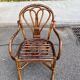 Fauteuil en rotin vintage / bambou teinté — Style Boho 70s