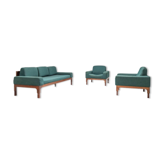 Romantica living room set by Piero Ranzani for Elam in walnut Italy 1950s