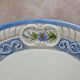 Plat ovale vintage Bassano décor bleu fleuri relief