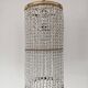 Set of 3 cylindrical crystal chandeliers in mid-century modern style attributed to Lobmeyr.