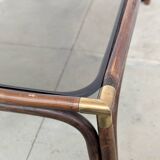 Bamboo and glass coffee table