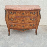 Louis XV style chest of drawers in rosewood