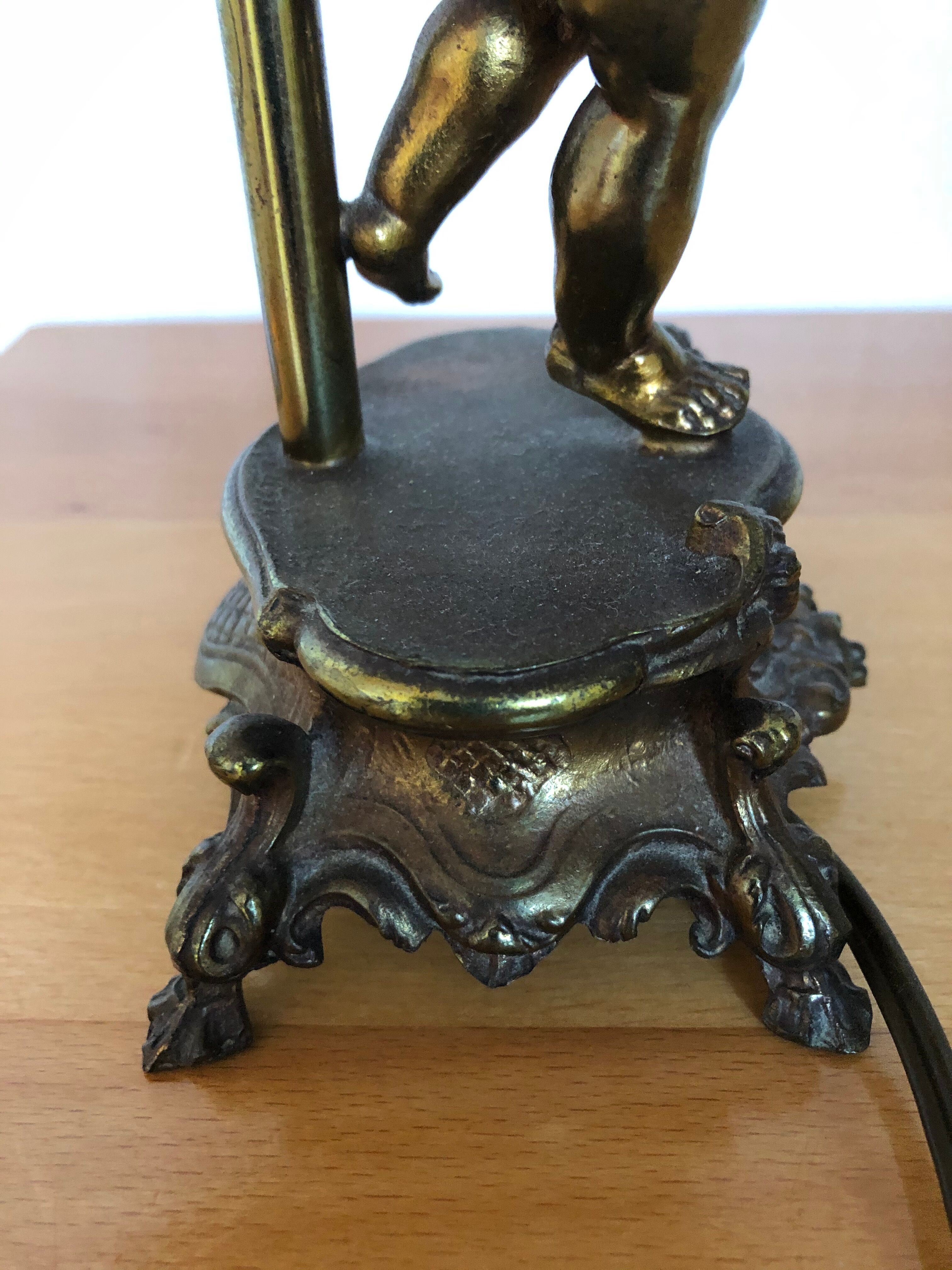 Golden bronze bedside lamp