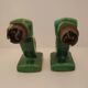 Pair of art deco sconces in emerald green ceramic