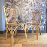 Pair of vintage wicker chairs