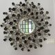 Asian flower mirror in silver metal – 88 cm – excellent condition