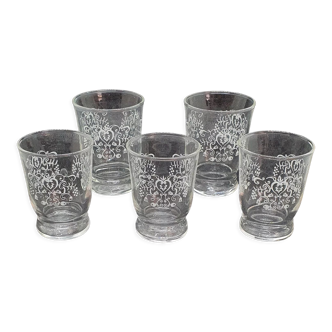 5 engraved glasses