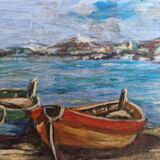 Peinture à l'huile sur bois marine