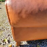 Club armchair in brown leather art deco 1930