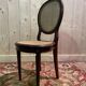 Set of 6 Louis XVI style medallion chairs in mahogany and cane