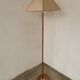 Scandinavian floor lamp 1960, wood and brass