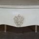 Antique Louis XV style flat desk painted with stool.