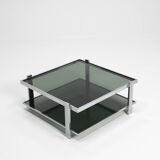 Chrome and Glass Coffee Table, Italy, 1970s