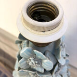 Manises ceramic lamp with blue flowers