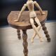 Half-round tripod stool feet balls