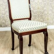Table ronde avec chaises rembourrées, années 1950, ensemble de 5