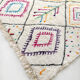 Moroccan Berber carpet azilal ecru with black diamonds and colorful patterns 255x159cm