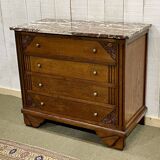 Art Deco period chest of drawers in oak with marble top