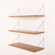 Danish mid century teak  floating shelves, set of 3 1960s