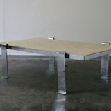 70s Marble and Chrome Coffee Table