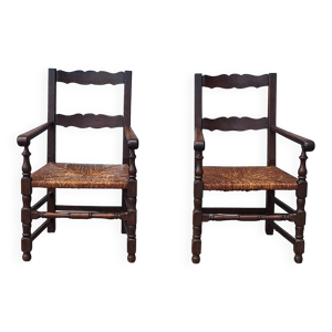 Paire fauteuil - ferme bois