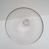 Round bell in thick glass trasparent with button