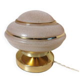 Globe rose texturé givré en lampe tactile
