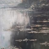 Oil on Panel "Water Lilies" by Emile Gauffriaud (1877-1957)