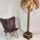 FLOOR LAMP IN THE SHAPE OF A GOLDEN METAL PALM TREE OF 181 CM H