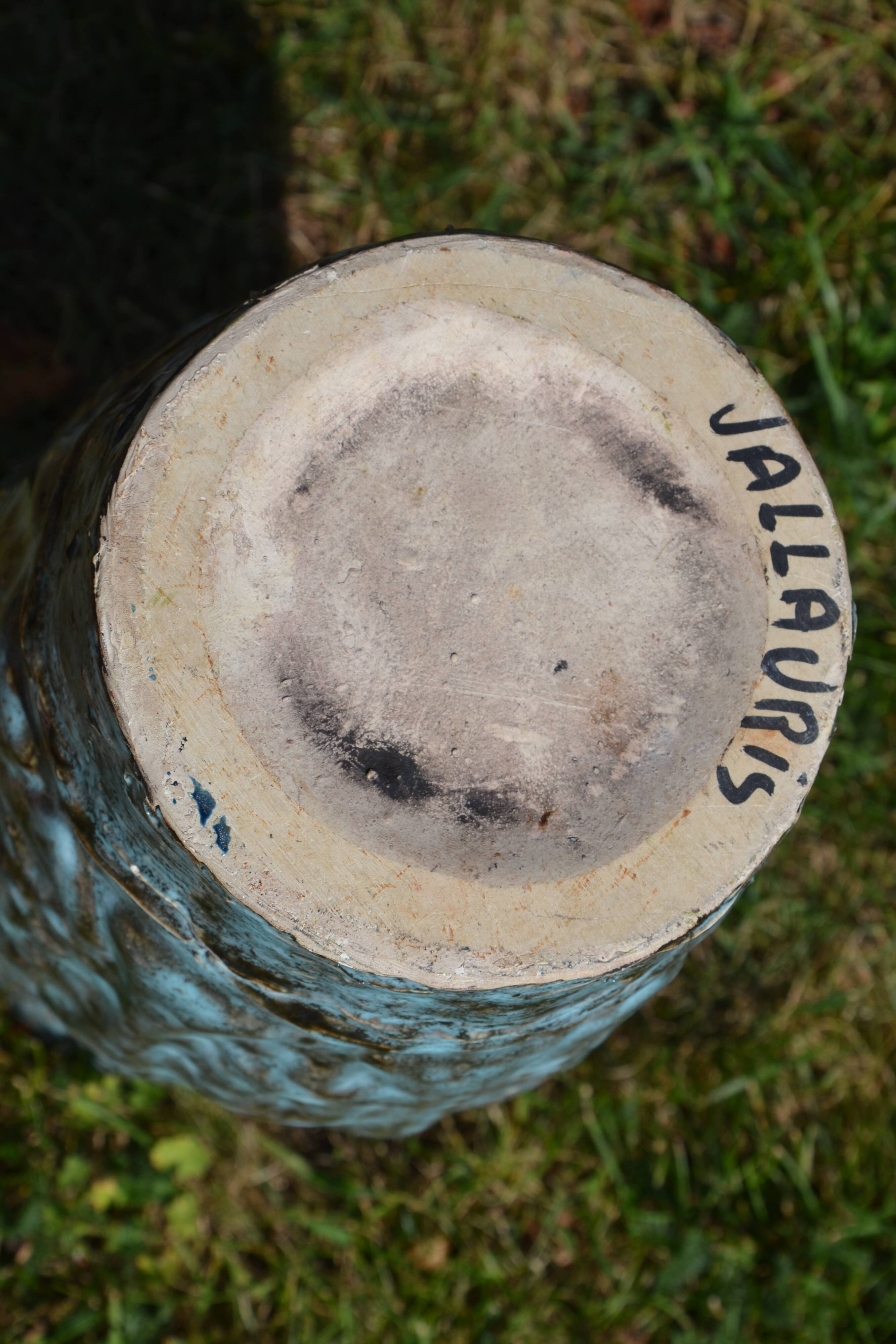 Large Vallauris vase "sea foam" H 41.5 cm
