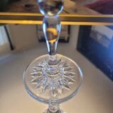 Large cut glass stemmed glass – star decoration – 1960s