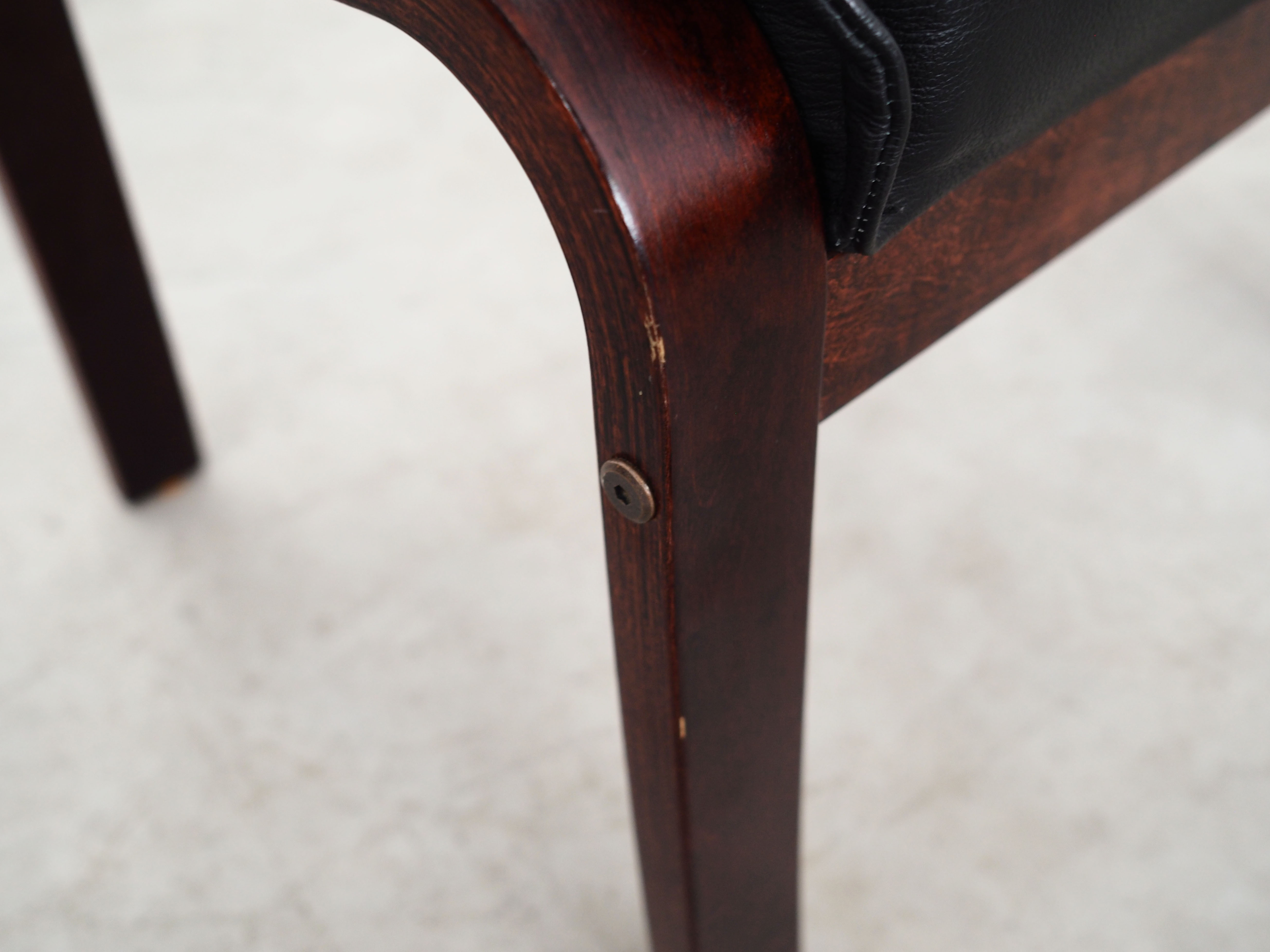 Leather footrest, Danish design, 1960s, production: Denmark