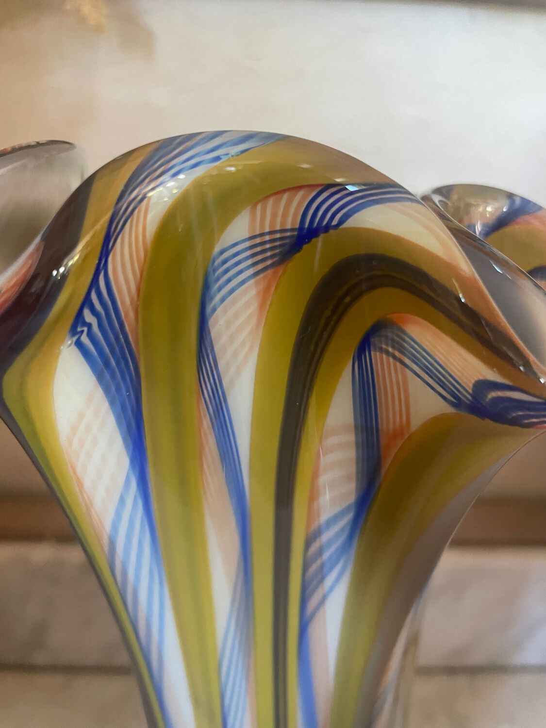 Vintage Murano Striped Vase