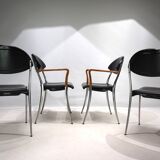 Set of four Coro dining chairs by Luigi Origlia, 1980