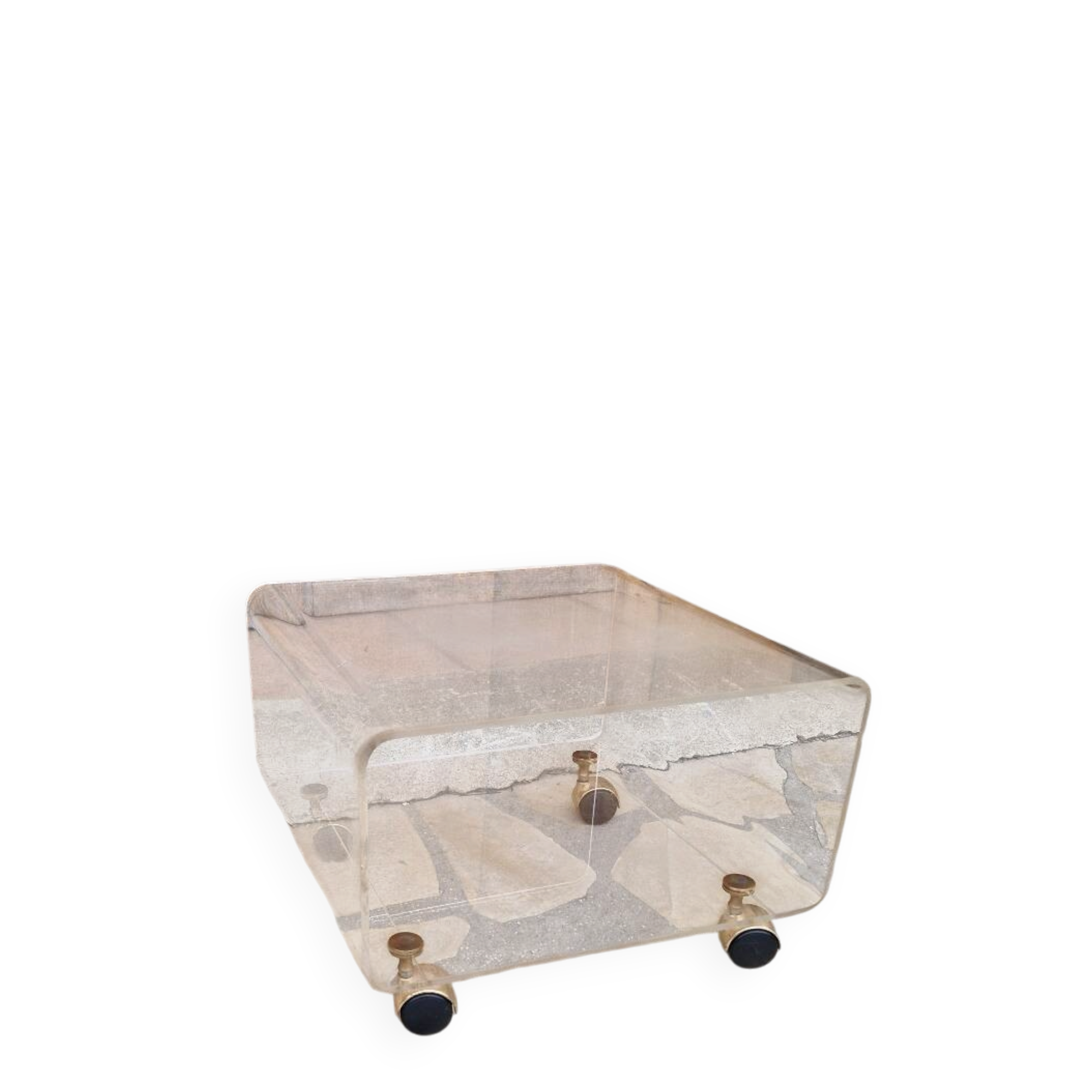 Table basse en plexiglas David lange vintage