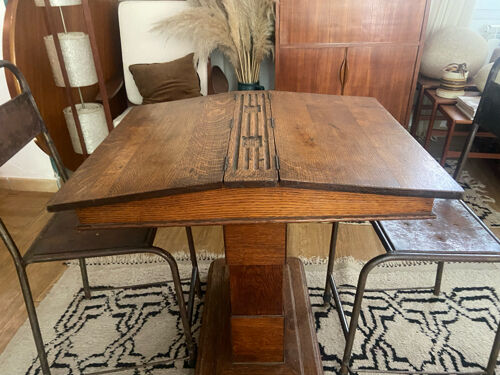 Double art deco oak desk