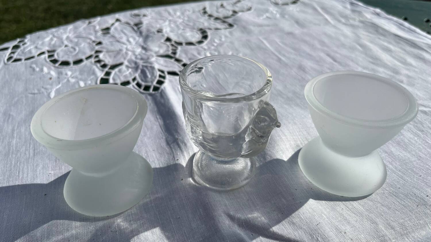 Set of 3 glass coconut trees