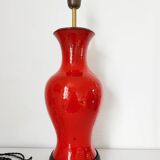 Red ceramic lamp base 53 cm high