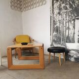 Square pine coffee table